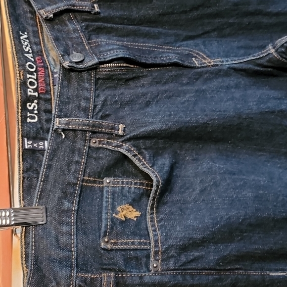 NWOT US Polo Assn: Slim Straight Fit Jeans, Dark-wash, 34x30 - Picture 2 of 9